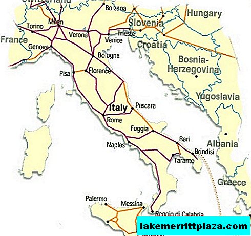 Carte des chemins de fer italiens - itinéraires de train en Italie