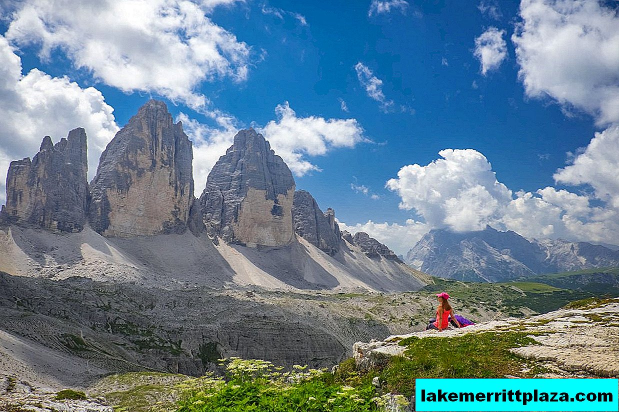 Τα βουνά Tre Cime di Lavaredo στους Δολομίτες