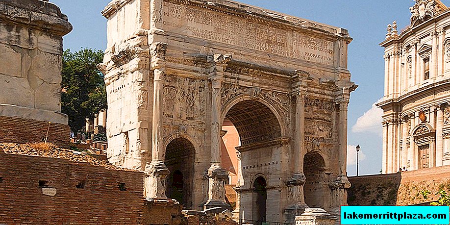 The Arc de Triomphe of Septimius Severus in Rome